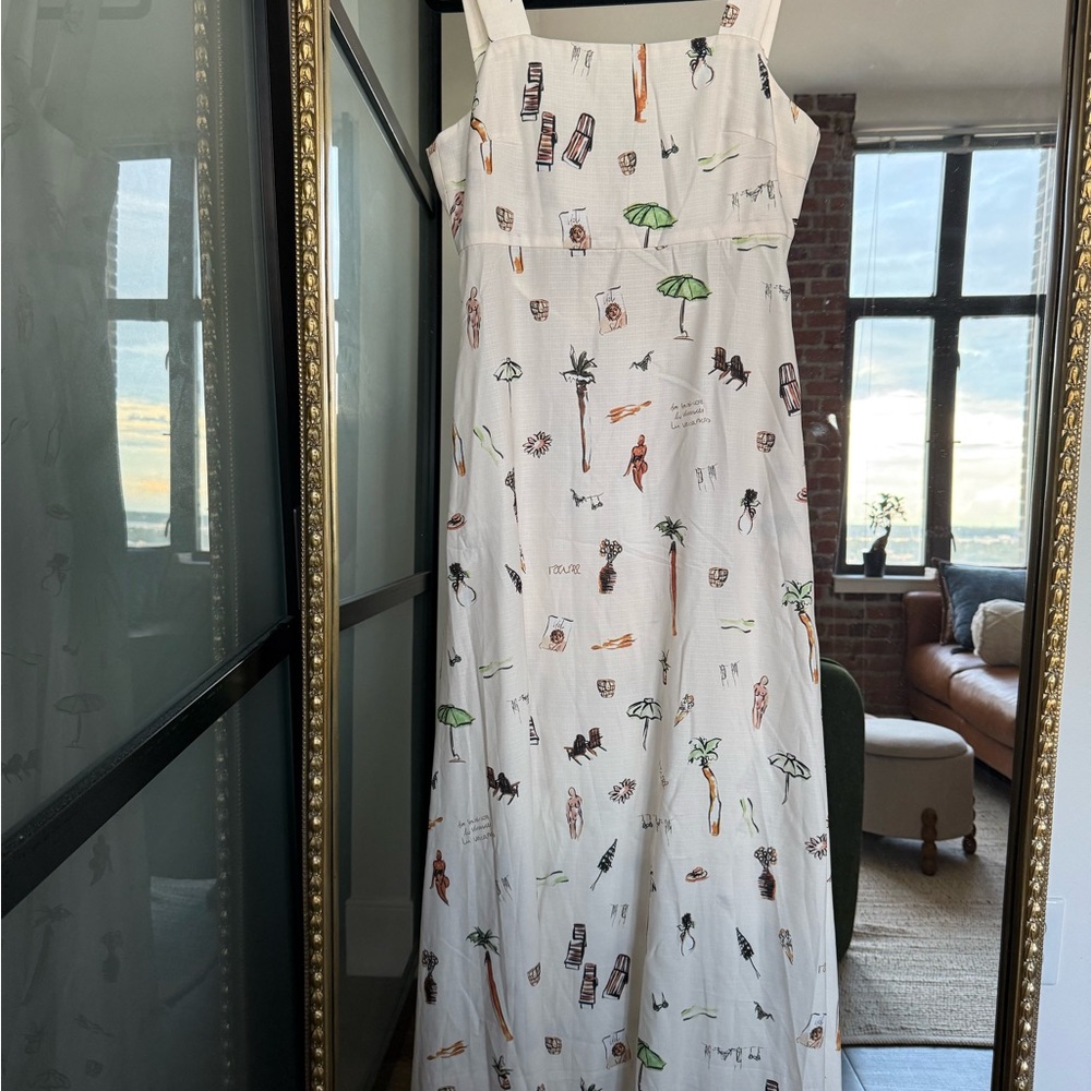 White Maxi Dress with Colorful Print